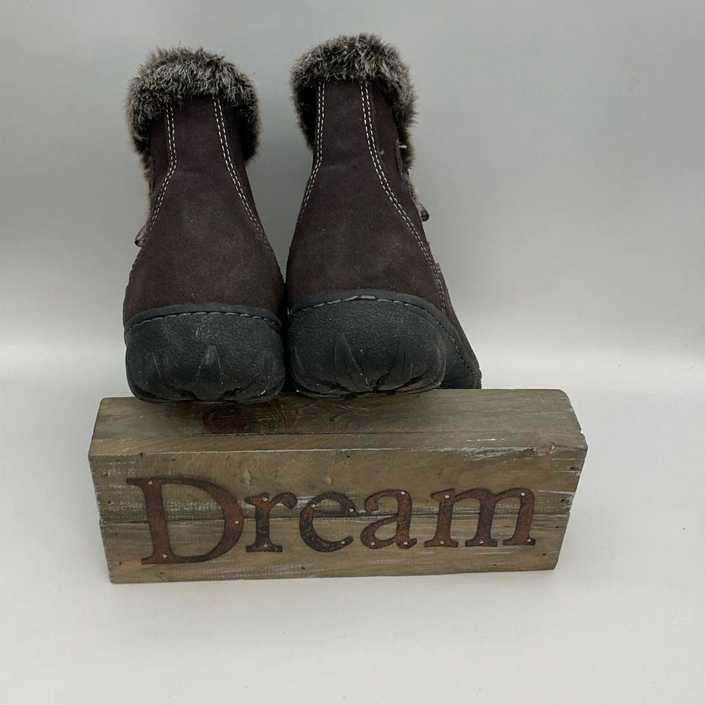 Khombu Women’s Dark Brown Fur-Lined Zip Ankle Boots, Size 8 - Picture 4 of 7